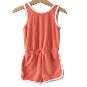 Cat & Jack Terry Tank Romper - Salmon White - 2T